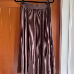 Wilfred from Aritzia Terre Pleated Skirt in Auberge sz med